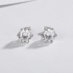 Six Claws Round Cut Diamond Stud EarringsEarrings