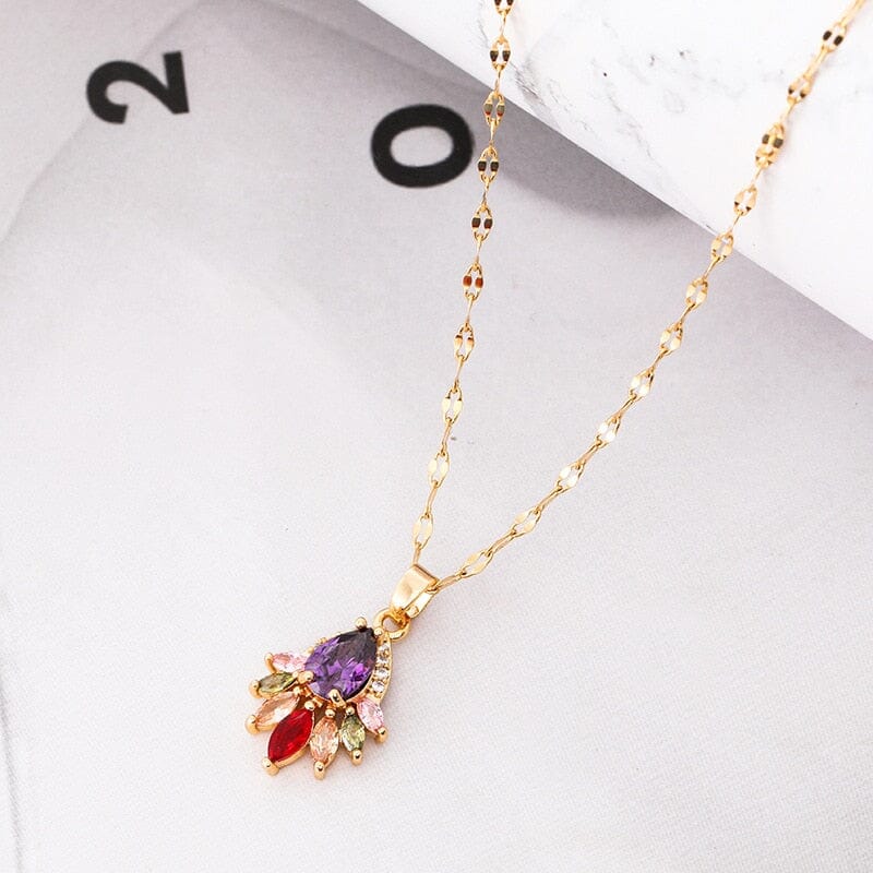 Gold Plated Peacock Pendant NecklaceNecklace