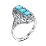 Classic 3 Stone Aquamarine Ring5Turquoise LS