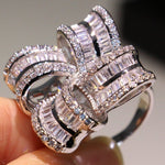 Irregular Cubic Cut Silver RingRing