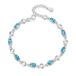 Girly Deep Blue Topaz Sapphire Gemstone BraceletBraceletSky Blue