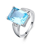 Luxury Created Aquamarine Gemstone Ring6Sky blue