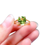 2ct Solitaire Cut Peridot Gold Filled 925 Sterling Silver RingRing