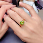 2ct Solitaire Cut Peridot Gold Filled 925 Sterling Silver RingRing4