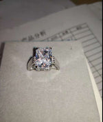 Luxury Created Aquamarine Gemstone Ring6White
