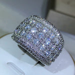 Luxury Round 925 Sterling Silver Bling Diamond RingRing
