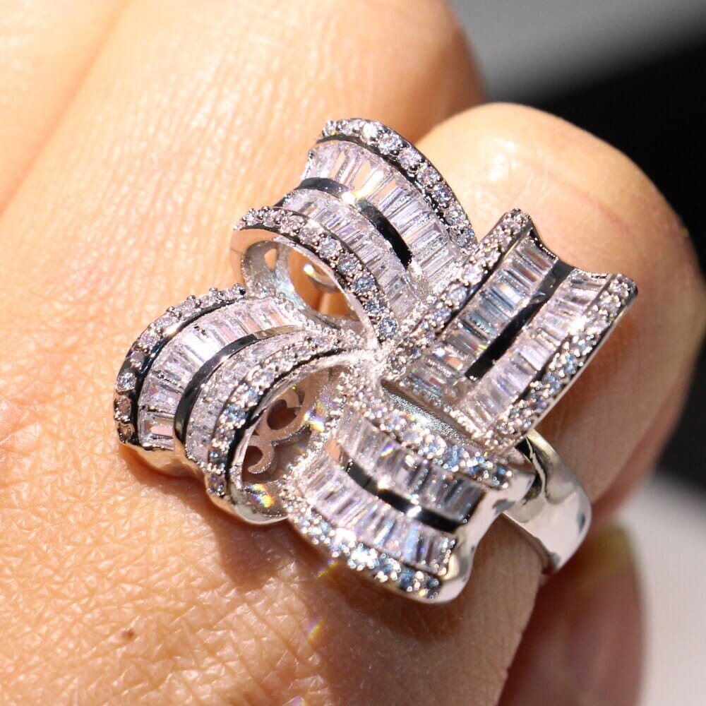 Irregular Cubic Cut Silver RingRing