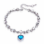 Sparkling Charm Sapphire Heart Chain BraceletBraceletWhite