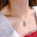 18K Gold Topaz and Diamond Pendant NecklaceNecklace