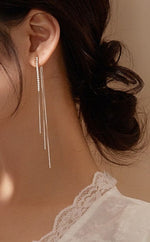 Shiny Tassel Platinum and Gold EarringsEarringsplatinum