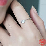 Love Heart Shaped Aquamarine Ring