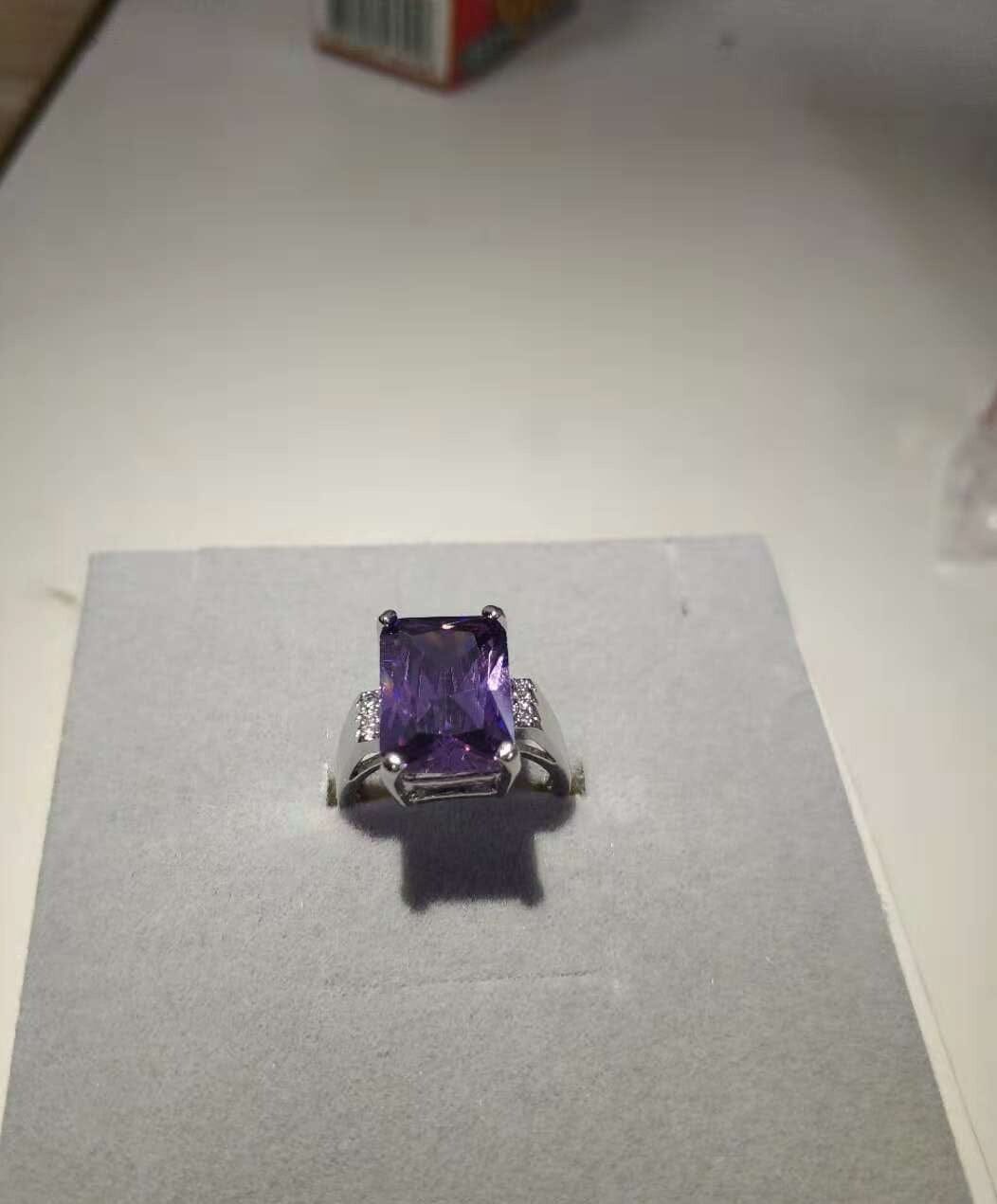 Luxury Created Aquamarine Gemstone Ring6Violet