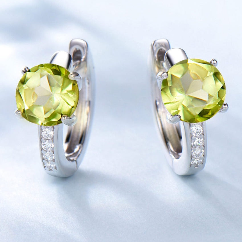 Stylish 2.0ct Natural Peridot Clip Earrings - 925 Sterling Silver