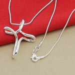 Cross Pendant 16-30 Inch Snake Chain Necklace - 925 Sterling Silver