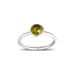 August Birthstone Droplet Peridot Ring - 100% 925 Sterling Silver