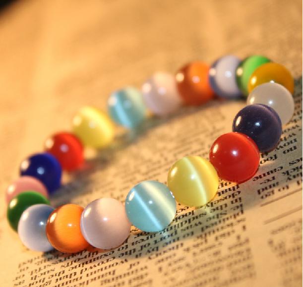 6/810/12mm Colorful Candy Colors Opal BraceletBeads 6mm