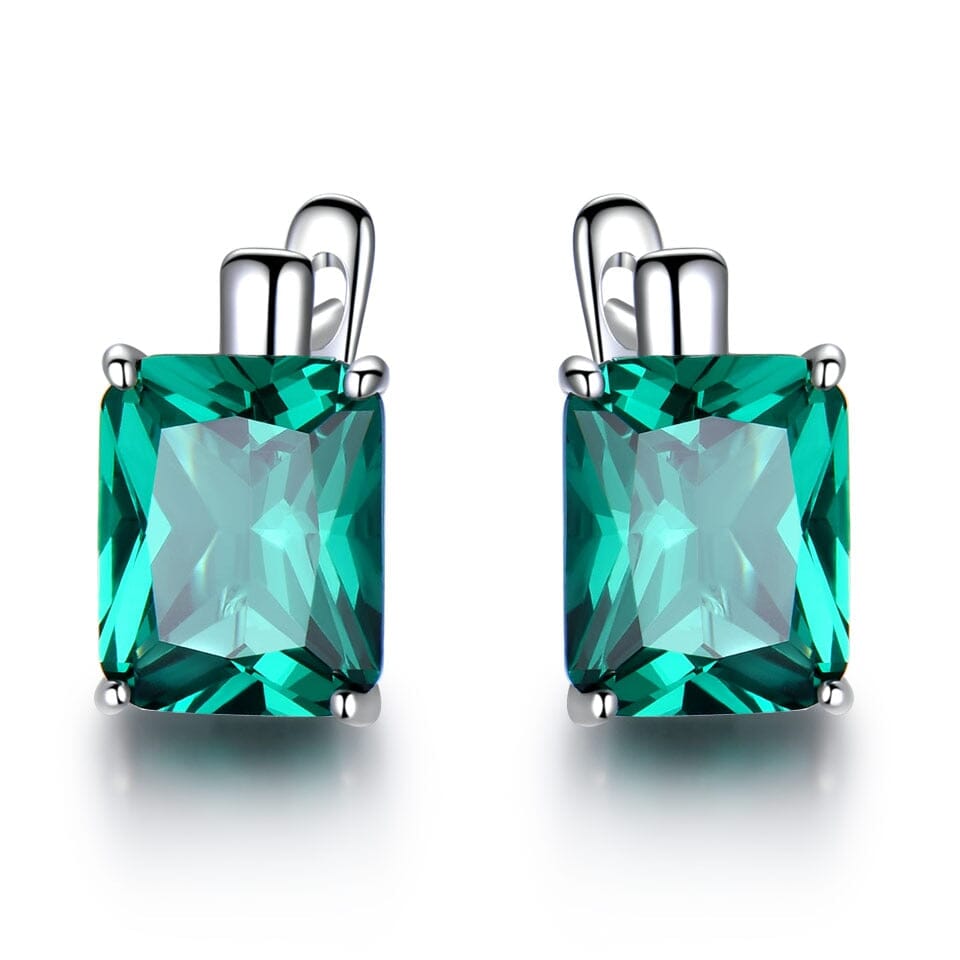 Luxury 8.0ct Sky Blue Topaz Gemstone Clip On Earringsemerald