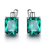 Luxury 8.0ct Sky Blue Topaz Gemstone Clip On Earringsemerald