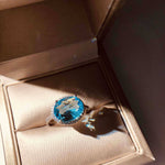 Sky Blue Cubic Zircon Fashion Big Stone Ring