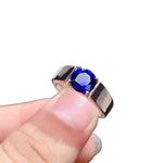 Solitaire Cut Sapphire 925 Sterling Silver RingRing