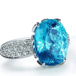 Pretty Girl Luxury Oval Sky Blue Aquamarine Zircon Ring6Sky blue