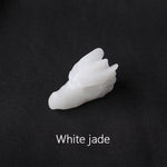 Hand Carved 1pc Healing Crystal Carving Aventurine Quartz Dragon Head FigurineHealing CrystalWhite jade