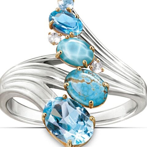 Classic Female Turquoise Oval Ring