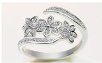 Three Flowers Silver Resizable RingRing