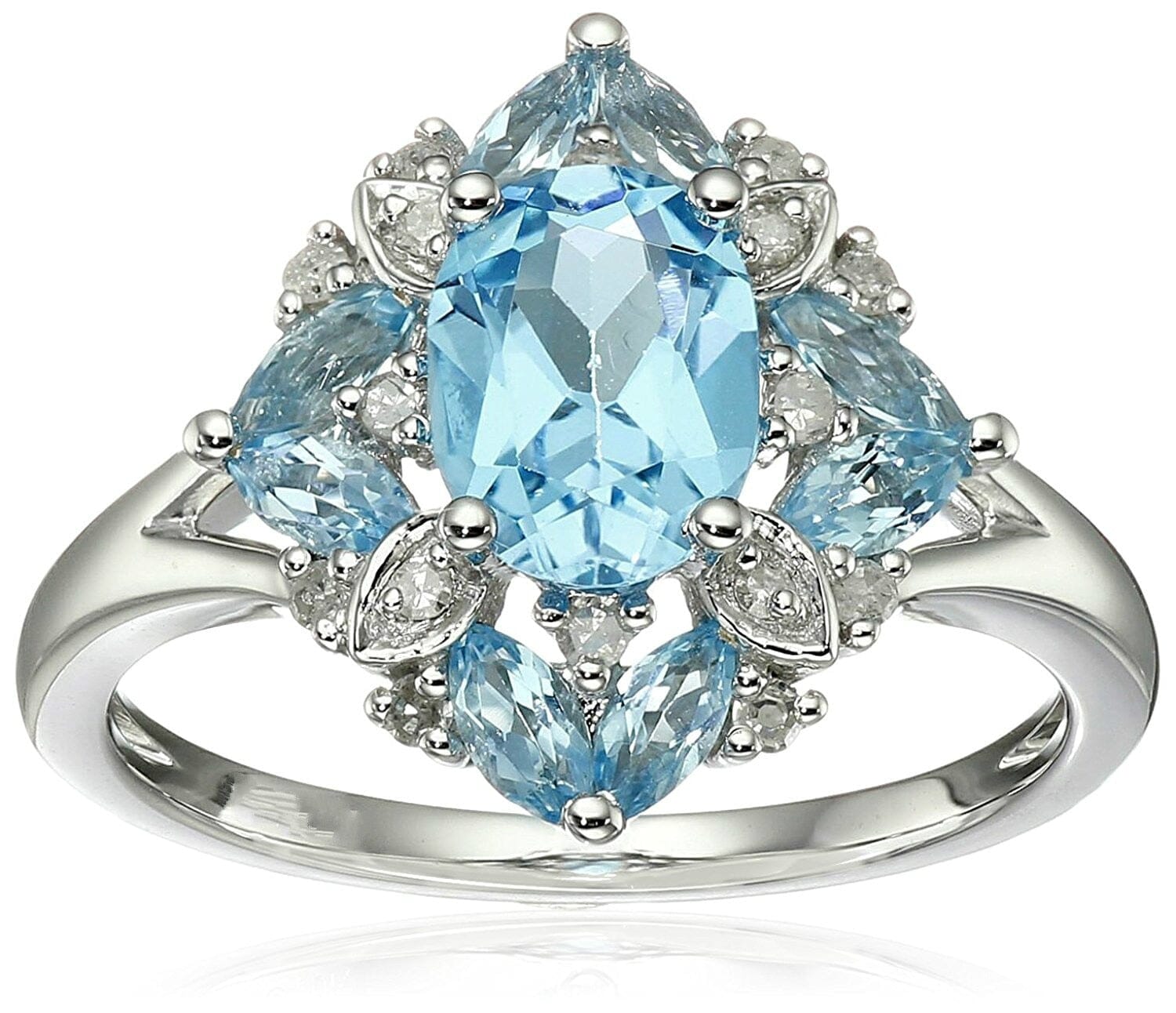 Gorgeous Light Blue Aquamarine Bridal Ring6light blue