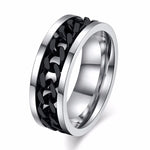 Black Fidget Spinner Chain Ring for MenMen's RingBlack Silver7