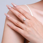 Sparkling Emerald Cut Clear Silver RingRing