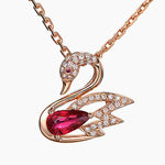 Ruby Swan Lake Rose Gold Pendant NecklaceNecklace