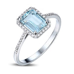 Square Blue Clear Ring6B