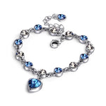 Sparkling Charm Sapphire Heart Chain BraceletBraceletBlue