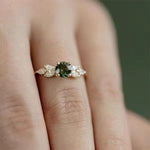 Emerald Zircon Gemstone Silver RingRing
