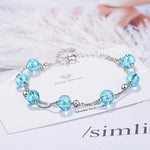 Fine Round Aquamarine Silver BraceletBracelet