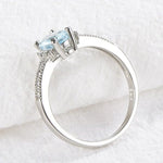 Square Blue Clear Ring