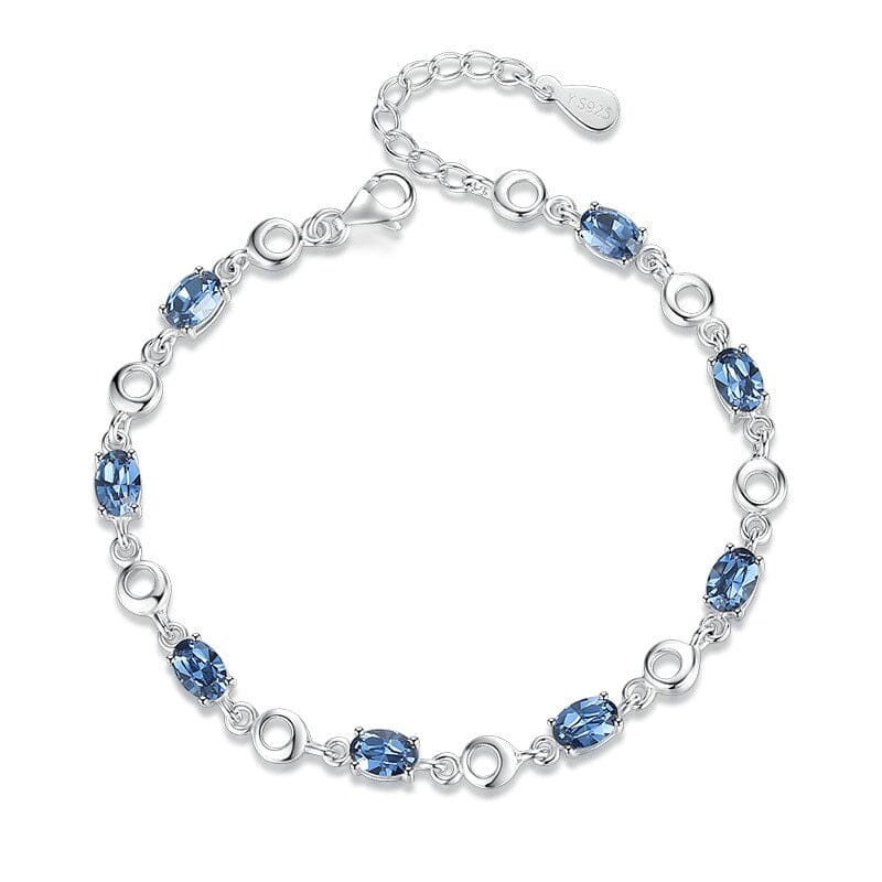 Girly Deep Blue Topaz Sapphire Gemstone BraceletBraceletDark Blue