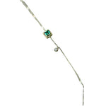 Simple Emerald Crystal Silver Chain BraceletBracelet