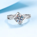 Heart Round Setting 925 Sterling Silver RingRing151ct moissanite