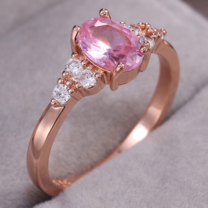 Romantic Pink Princess Rose Gold Color RingRing6Pink