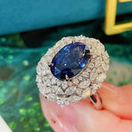 Oversized Luxury Oval Blue Sapphire RingRing