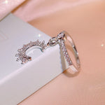 Moon Drop Diamond Silver RingRing