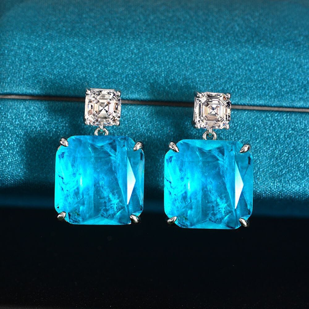 Sparkling Paraiba Tourmaline Gemstone Drop EarringsEarrings