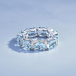 Sea Blue Crystal Promise Ring6Blue