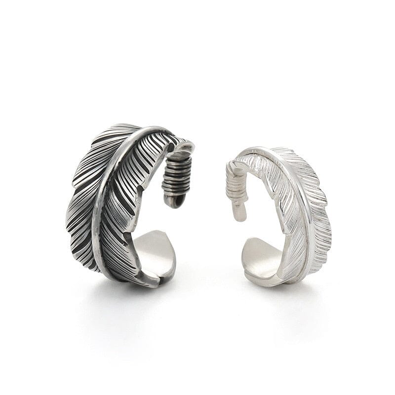 Geometric Feathers Silver RingsRing