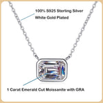 1ct Emerald Cut Moissanite Pendant NecklaceNecklace