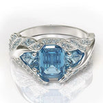 Classic Aquamarine Bird Wings Ring6Blue