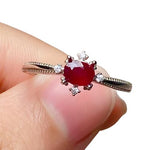 0.4ct 4mm*5mm Natural Ruby Silver RingRing