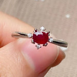 0.4ct 4mm*5mm Natural Ruby Silver RingRing12.5